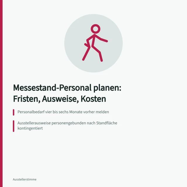 Checkliste zur Planung von Standpersonal und Terminen für Fachmessen. Fachmessen planen: Checkliste für Standpersonal und Termine