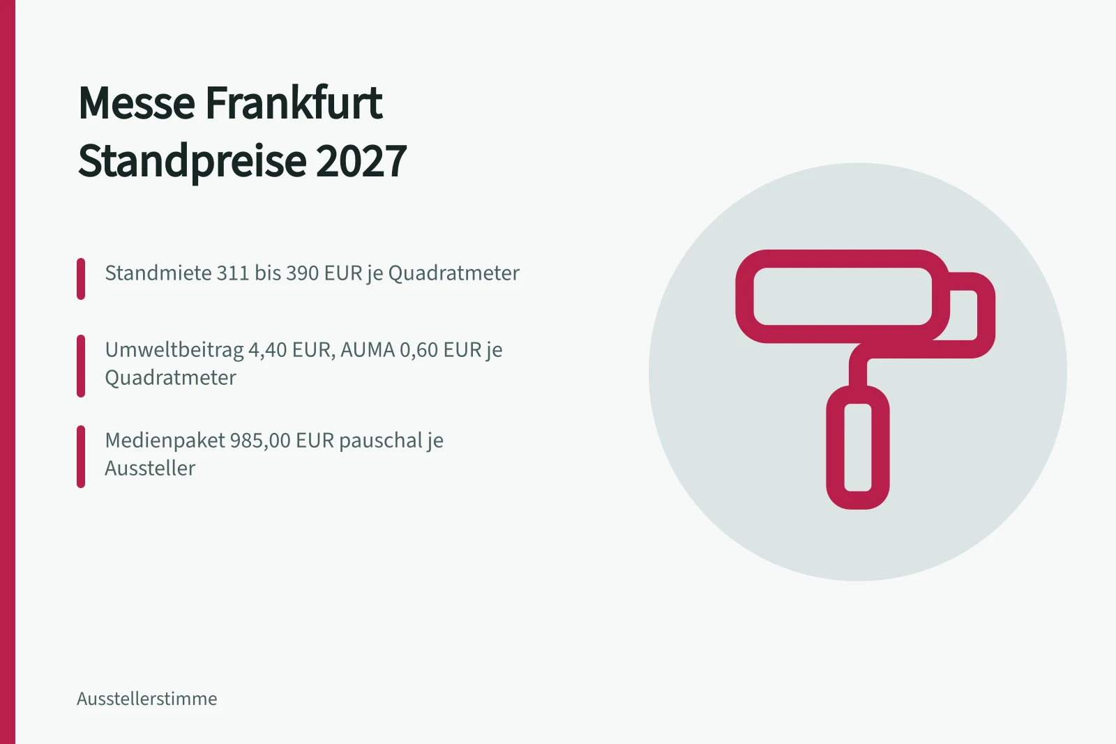 Kostenübersicht der Messe Frankfurt Standmiete und Pflichtbeiträge