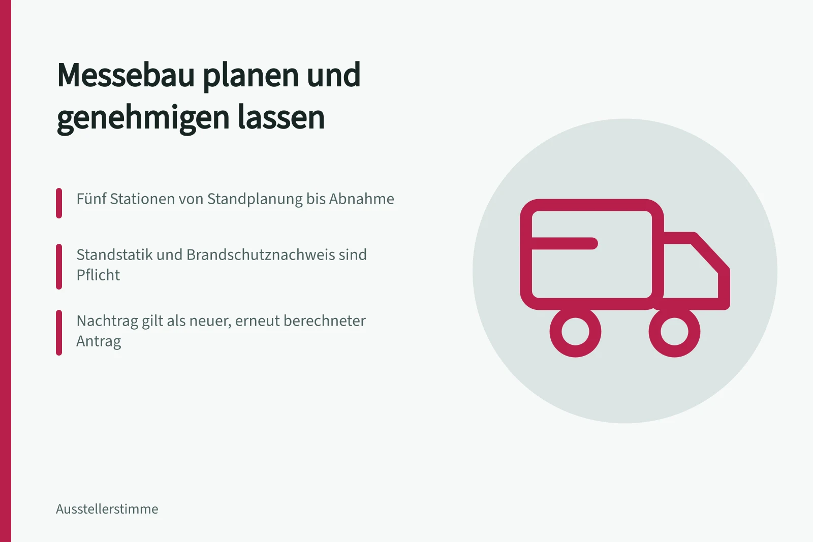 Messebau-Genehmigung: fünf Schritte, Statik, Brandschutz und Nachtragsanträge