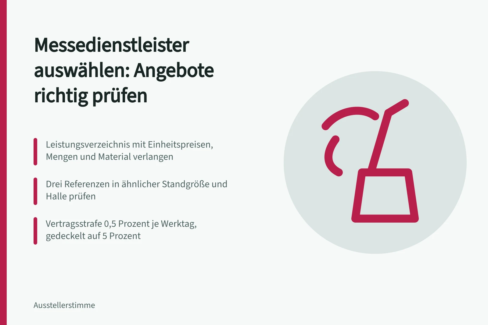 Checkliste zur Auswahl von Messedienstleistern mit Angeboten und Verträgen
