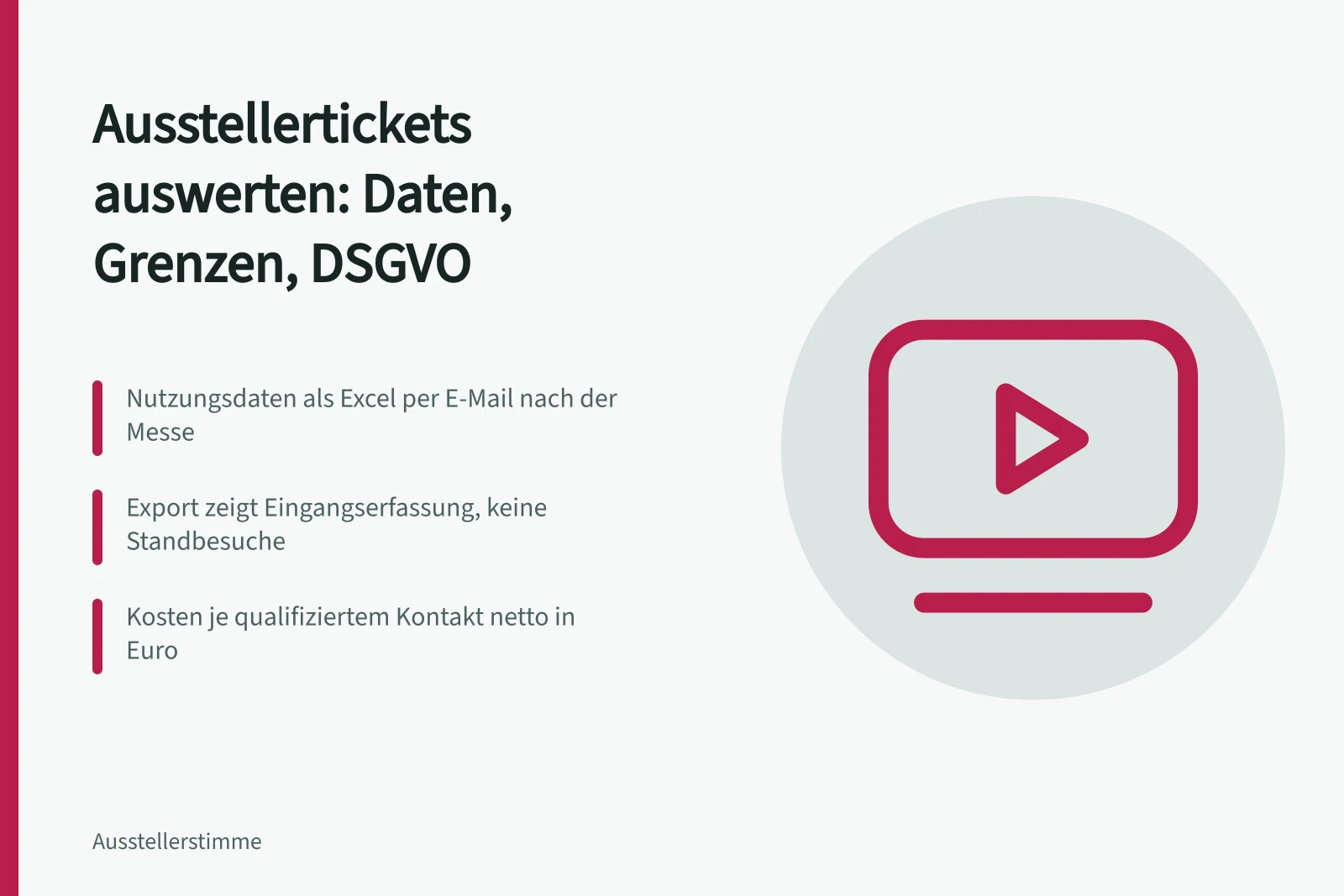 Karte zur Auswertung von Ausstellerticket-Daten nach der Messe