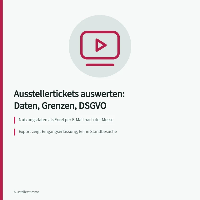 Karte zur Auswertung von Ausstellerticket-Daten nach der Messe. Messeerfolg nachbereiten: Nutzungsdaten aus dem Ausstellerticketsystem auswerten